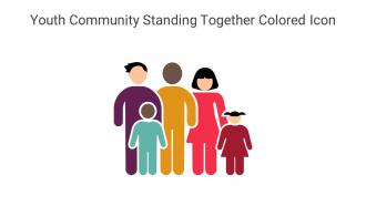 Youth Community Standing Together Colored Icon In Powerpoint Pptx Png And Editable Eps Format