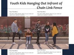 Youth kids hanging out infront of chain link fence