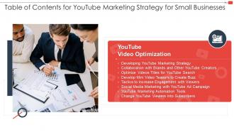 Youtube Marketing Strategy For Small Businesses Tools Table Of Contents
