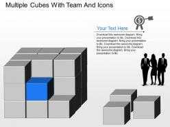 Yq multiple cubes with team and icons powerpoint template