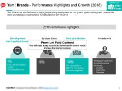 Yum brands performance highlights and growth 2018