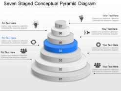 Zc seven staged conceptual pyramid diagram powerpoint template