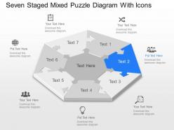 Zd seven staged mixed puzzle diagram with icons powerpoint template