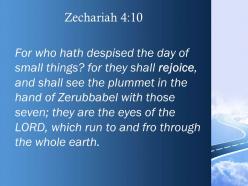 Zechariah 4 10 the earth will rejoice powerpoint church sermon