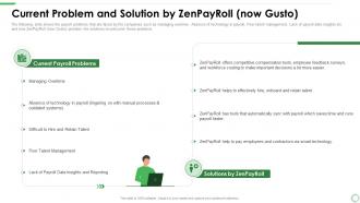 Zenpayroll now gusto current problem and solution by ppt portfolio slide
