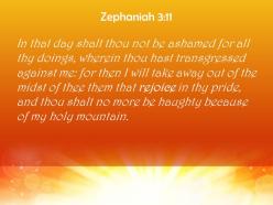 Zephaniah 3 11 you be haughty on my holy powerpoint church sermon