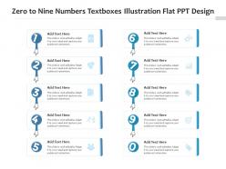 Zero to nine numbers textboxes illustration flat ppt design
