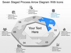 Zf seven staged process arrow diagram with icons powerpoint template