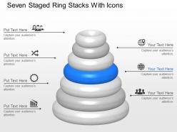 Zh seven staged ring stacks with icons powerpoint template