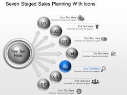 Zi seven staged sales planning with icons powerpoint template