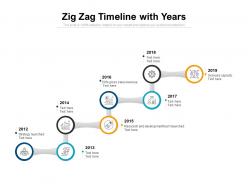Zig zag timeline with years