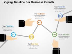 Zigzag timeline for business growth flat powerpoint design