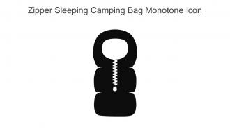Zipper Sleeping Camping Bag Monotone Icon In Powerpoint Pptx Png And Editable Eps Format