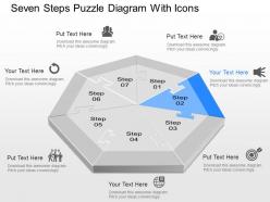 Zk seven steps puzzle diagram with icons powerpoint template