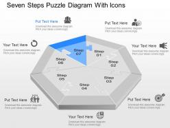 Zk seven steps puzzle diagram with icons powerpoint template