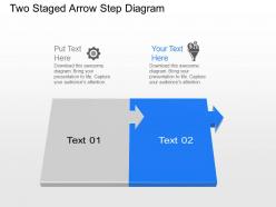 Zr two staged arrow step diagram powerpoint template