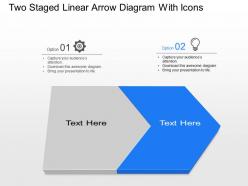 Zs two staged linear arrow diagram with icons powerpoint template