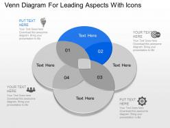 Zt venn diagram for leading aspects with icons powerpoint template