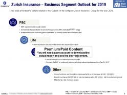 Zurich insurance business segment outlook for 2019