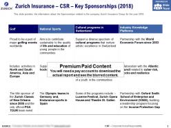 Zurich insurance csr key sponsorships 2018