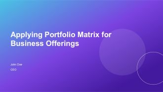 Applying Portfolio Matrix To Diversify Business Offerings PPT Summary AT