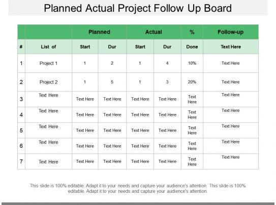 Follow Up Action Plan - Slide Team