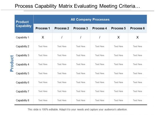 Capability Matrix PowerPoint Template Slide Team