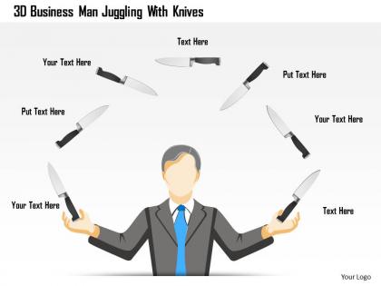 0115 3d business man juggling with knives powerpoint template