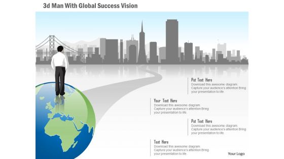 0115 3d man with global success vision powerpoint template