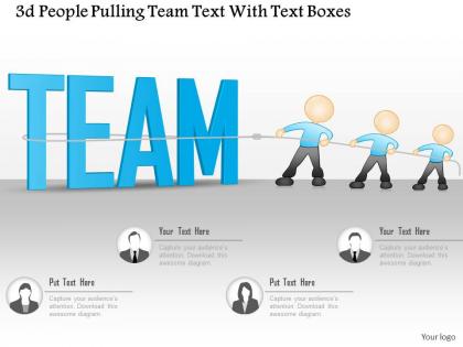 0115 3d people pulling team text with text boxes powerpoint template