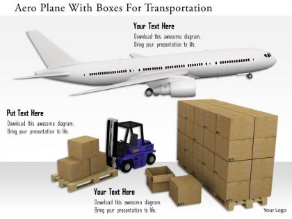 0115 aero plane with boxes for transportation image graphics for powerpoint