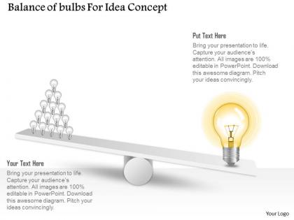 0115 balance of bulbs for idea concept powerpoint template