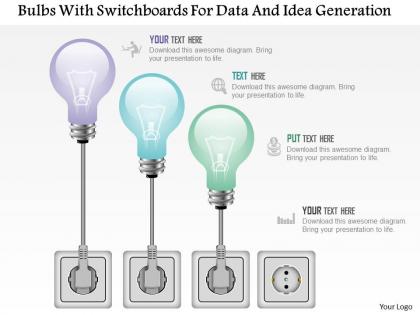 0115 bulbs with switchboards for data and idea generation powerpoint template