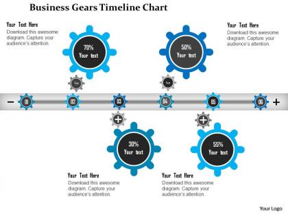 0115 business framework gear timeline chart presentation template