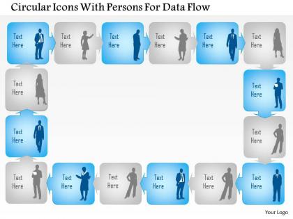 0115 circular icons with persons for data flow powerpoint template