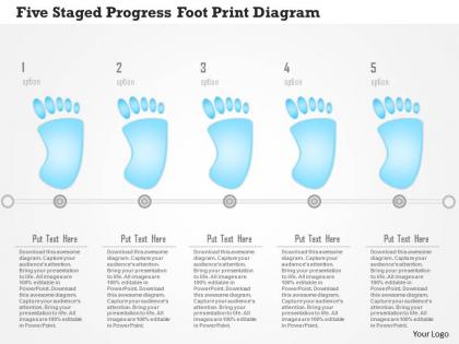 0115 five staged progress foot print diagram powerpoint template