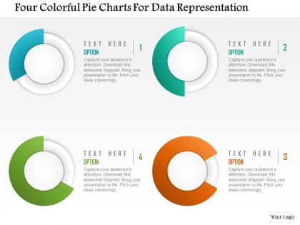 0115 four colorful pie charts for data representation powerpoint template