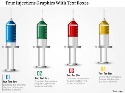 0115 four injections graphics with text boxes powerpoint template