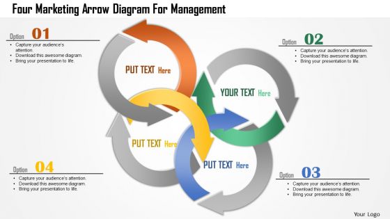 0115 four marketing arrow diagram for management powerpoint template