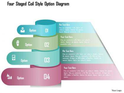 0115 four staged coil style option diagram powerpoint template