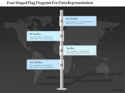 0115 four staged flag diagram for data representation powerpoint template