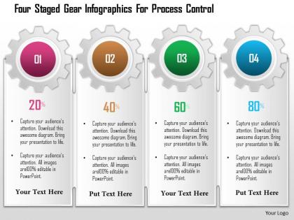 0115 four staged gear infographics for process control powerpoint template
