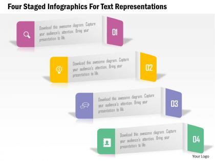0115 four staged infographics for text representations powerpoint template