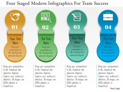 0115 four staged modern infographics for team success powerpoint template