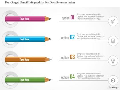 0115 four staged pencil infographics for data representation powerpoint template