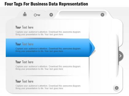 0115 four tags for business data representation powerpoint template
