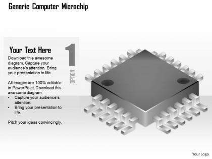 0115 generic computer microchip icon image cpu microprocessor ppt slide