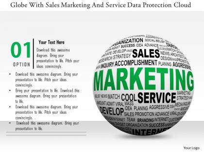 0115 globe with sales marketing and service data protection cloud image graphic for powerpoint