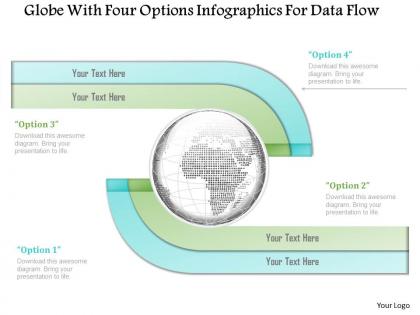 0115 globe with timeline infographics for data flow powerpoint template
