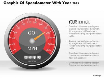 0115 graphic of speedometer with year 2015 powerpoint template